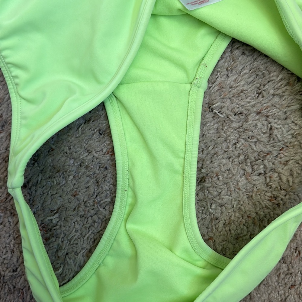 WOMENS xhilaration lime green 2 piece swimsuit size M&L - Picture 7 of 10